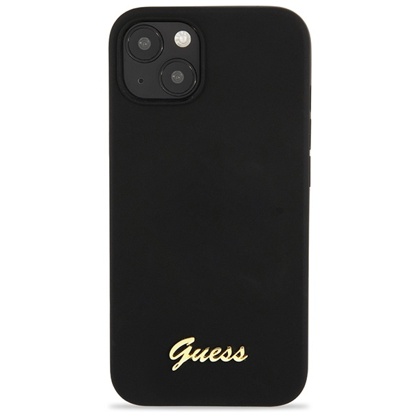 Etui Guess Guhcp13mlslmgbk iPhone 13 6,1" Black/czarny Hardcase Silicone Script Gold Logo Case