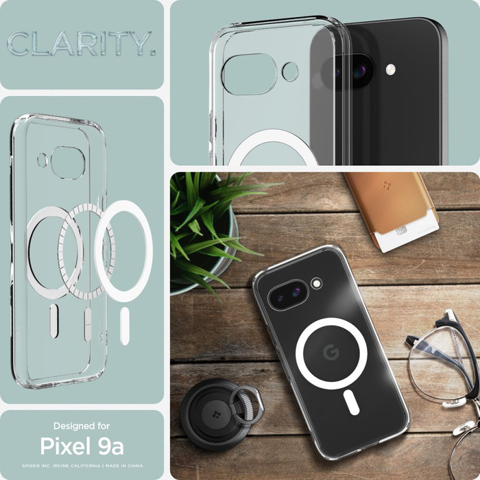 ETUI SPIGEN GOOGLE PIXEL 9A ULTRA HYBRID MAG MAGSAFE CLEAR/WHITE