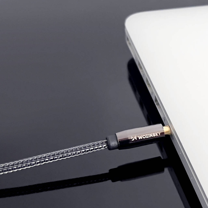 Wozinsky uniwersalny kabel mini jack 2x kabel AUX 2 m czarny