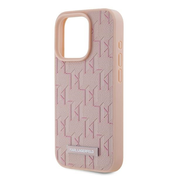 Etui Karl Lagerfeld KLHMP15XPKHPORPP iPhone 15 Pro Max 6.7" hardcase różowy/pink Leather Monogram Metal Logo