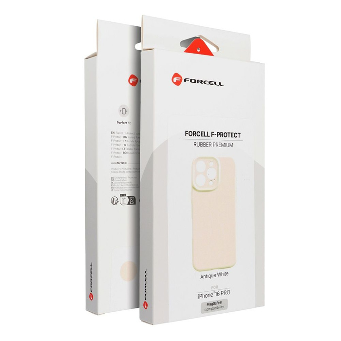 Etui na iPhone 16 Forcell F-Protect Rubber Premium zgodny z MagSafe antique white 0INT