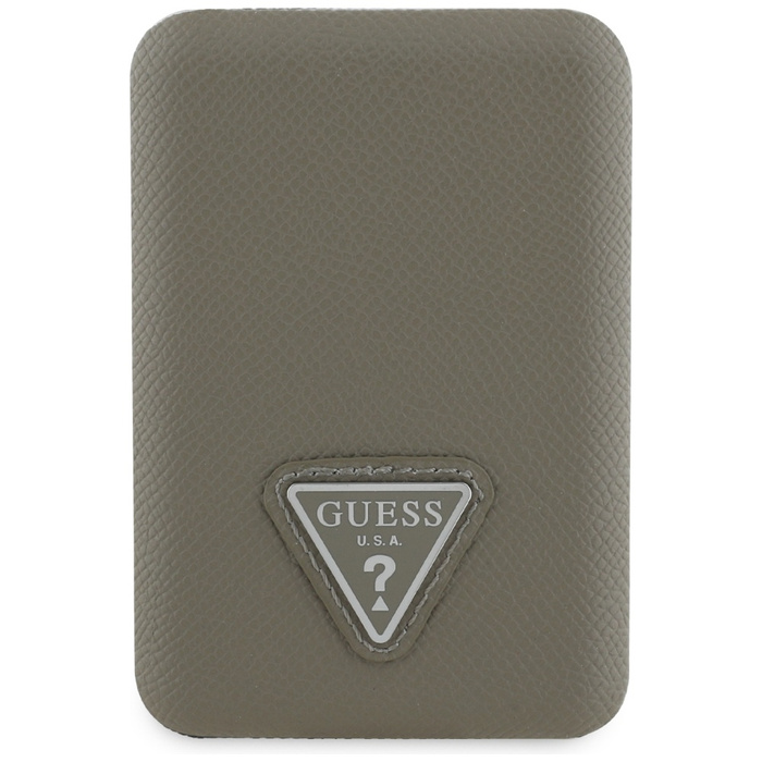 Powerbank indukcyjny Guess Grained       Triangle 5000mAh 15W USB-C MagSafe brązowy