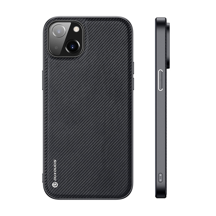Dux Ducis Fino etui pokrowiec pokryty nylonowym materiałem iPhone 14 Max czarny
