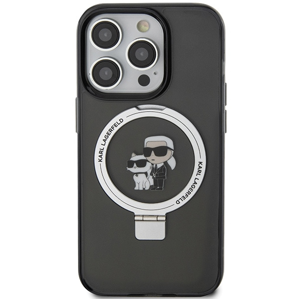 Etui Karl Lagerfeld KLHMP13LHMRSKCK iPhone 13 Pro 6.1" czarny/black hardcase Ring Stand Karl&Choupettte MagSafe Case