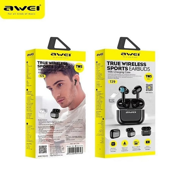 Słuchawki AWEI Bluetooth 5.0 T29 TWS Stacja Dokująca Czarny