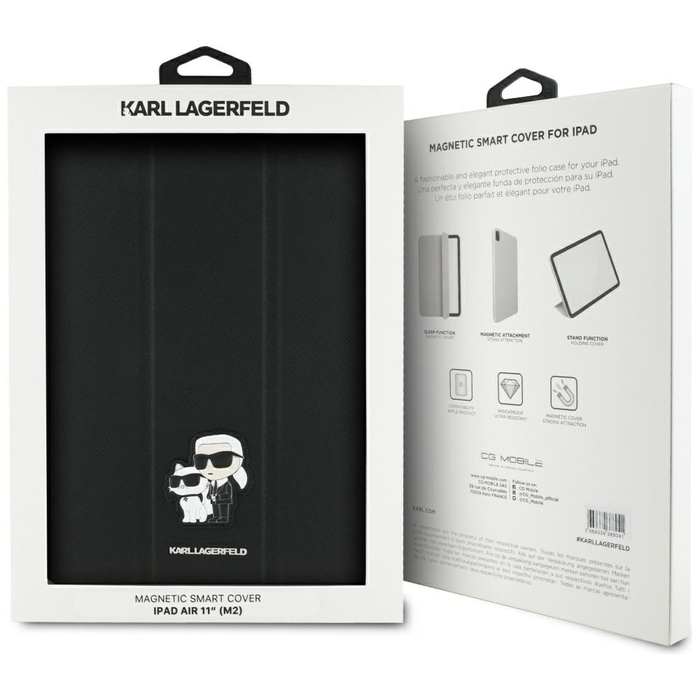 Karl Lagerfeld KLFC11RM24SAKCK iPad Air   11" 2024 Book Cover czarny/black Saffiano Magnetic Karl &Choupette