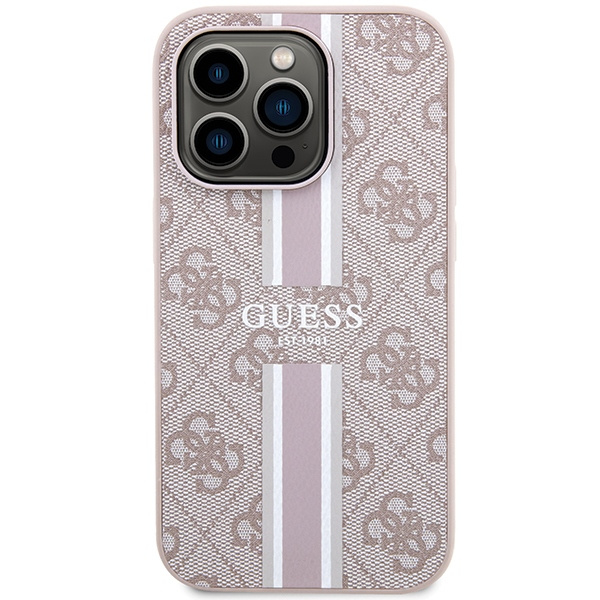Etui Guess GUHMP15XP4RPSP iPhone 15 Pro Max 6.7" różowy/pink hardcase 4G Printed Stripes MagSafe Case