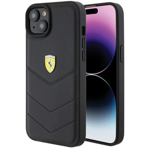 Etui Ferrari FEHCP15MRDUK iPhone 15 Plus 6.7" czarny/black hardcase Quilted Metal Logo Case