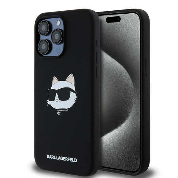 Etui Karl Lagerfeld KLHMP15LSCHPPLK iPhone 15 Pro 6.1" czarny/black hardcase Silicone Choupette Head MagSafe