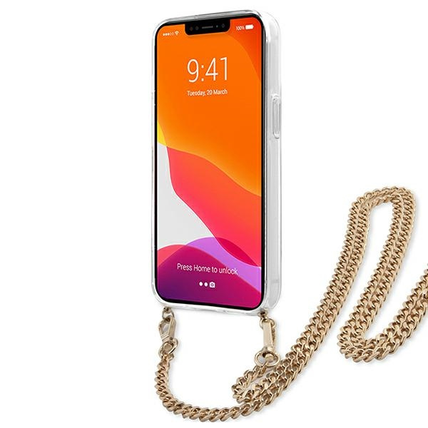 Etui GUESS Apple iPhone 13 Mini Leopard Gold Strap Brązowy Hardcase