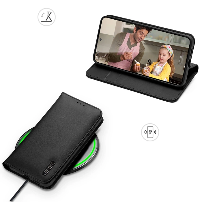 Etui Dux Ducis Hivo na Samsung Galaxy S25 Edge z klapką i ochroną RFID - czarne