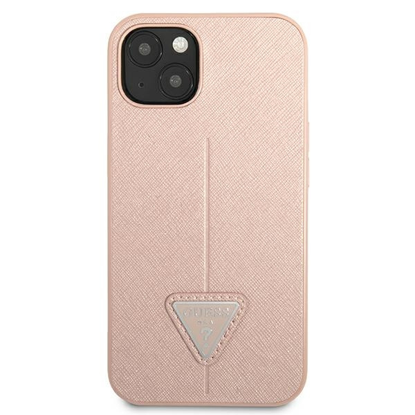 Etui GUESS Apple iPhone 13 Mini Saffiano Triangle Logo Różowy Hardcase