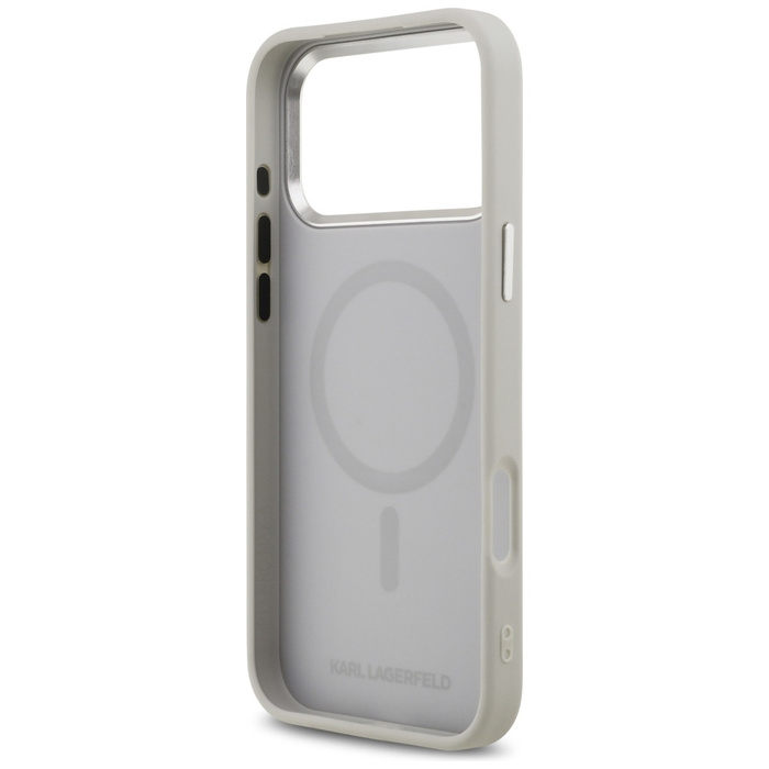 Etui Karl Lagerfeld Karl & Choupette     Pins MagSafe do iPhone 17 Pro Max szary