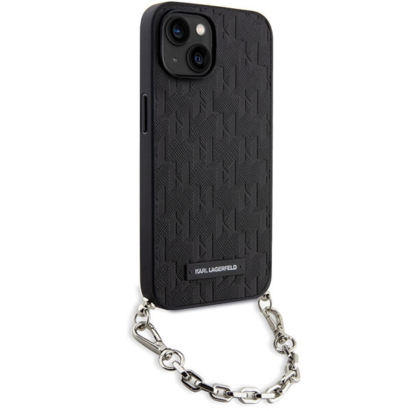 Etui Karl Lagerfeld KLHCP14SSACKLHPK iPhone 14 6.1" czarny/black hardcase Saffiano Monogram Chain Case