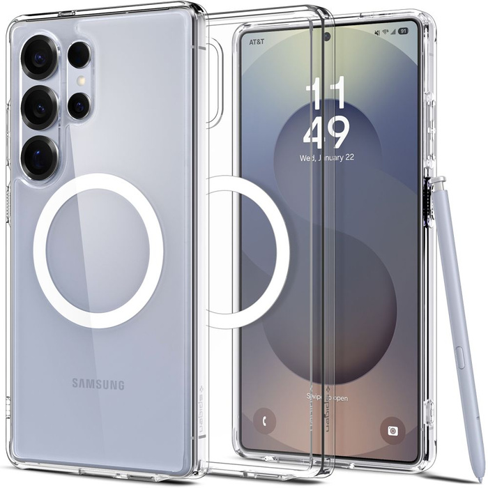 Etui SPIGEN ULTRA HYBRID MAG MAGSAFE GALAXY S25 ULTRA CLEAR/WHITE