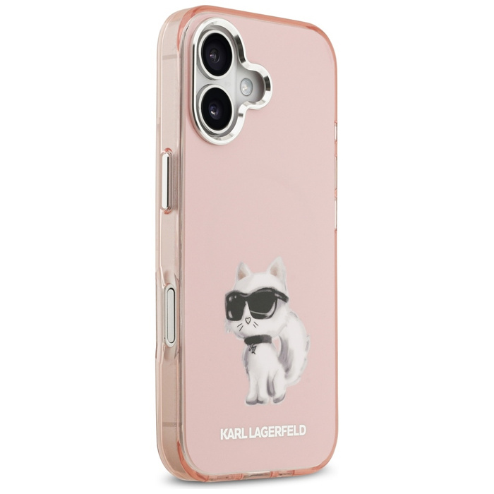 Etui Karl Lagerfeld IML Aquarelle        Choupette & Logo MagSafe do iPhone 17 różowy