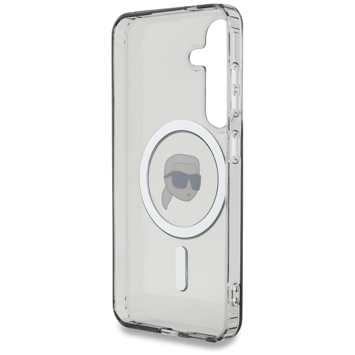 Etui Karl Lagerfeld Button Karl Head      Printed Logo MagSafe do Samsung Galaxy S25 czarny