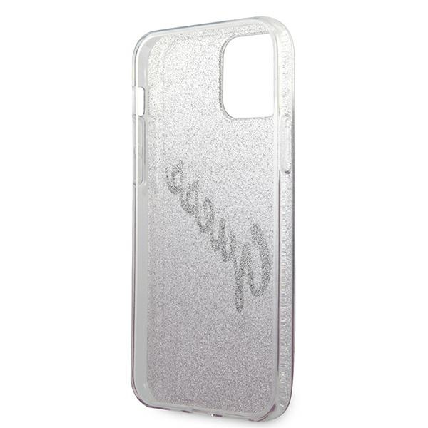 Etui GUESS Apple iPhone 12 12 Pro Glitter Gradient Script Różowy Hardcase