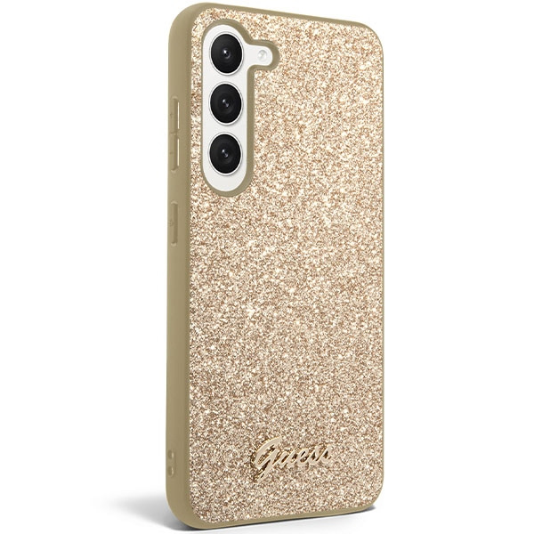 Etui Guess GUHCS23SHGGSHD S23 S911 złoty/gold hard case Glitter Script Case