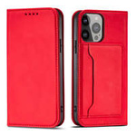 Magnet Card Case etui Samsung Galaxy S23+ pokrowiec z klapką portfel podstawka czerwone