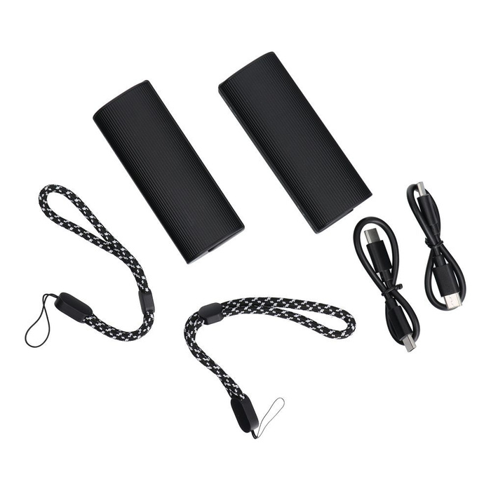 VEGER powerbank 2 x 5000 mAh z podgrzewaczem do rąk 2,4A 2 szt czarno srebrny