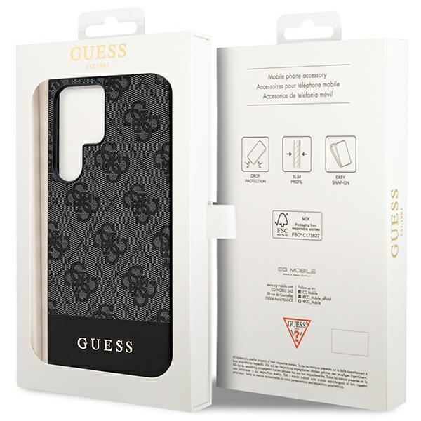 Etui Guess GUHCS24LG4GLGR Samsung Galaxy S24 Ultra S928 czarny/black hardcase 4G Stripe Collection Case