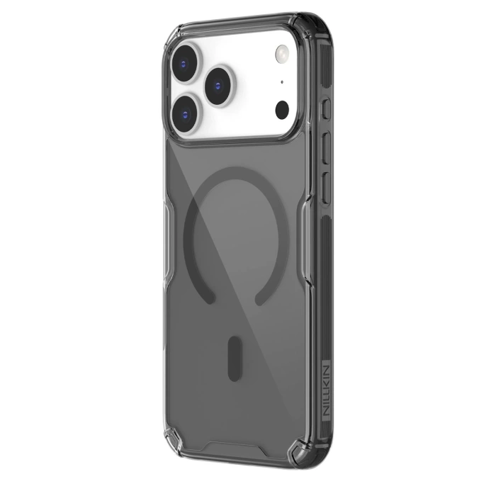 Etui Nillkin Nature TPU Pro Magnetic kompatybilne z MagSafe na iPhone 17 Pro Max - półprzezroczyste-czarne