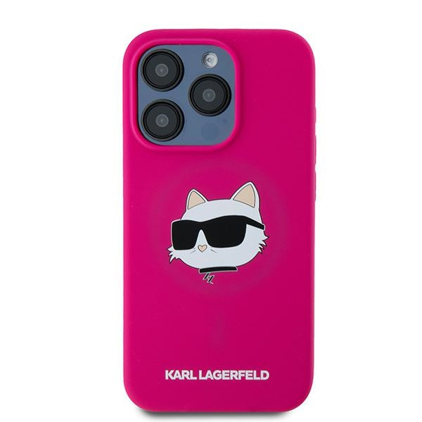 Etui Karl Lagerfeld KLHMP15XSCHPPLF iPhone 15 Pro Max 6.7" różowy/fuschia hardcase Silicone Choupette Head MagSafe