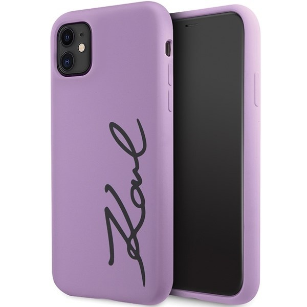 Etui Karl Lagerfeld KLHCN61SKSVGU iPhone 11  6.1" purpurowy/purple hardcase Silicone Signature Case