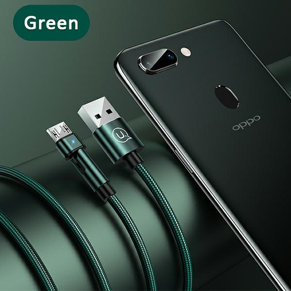 Kabel Pleciony USAMS USB MicroUSB U60 Obrotowy 2A 1m Zielony