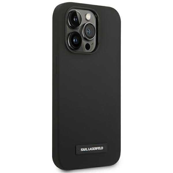 Etui KARL LAGERFELD Apple iPhone 14 Pro Max Silicone Plaque Magsafe Czarny Hardcase