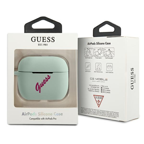 Etui GUESS Apple AirPods Pro Cover Silicone Vintage Niebieski Fuksja Case