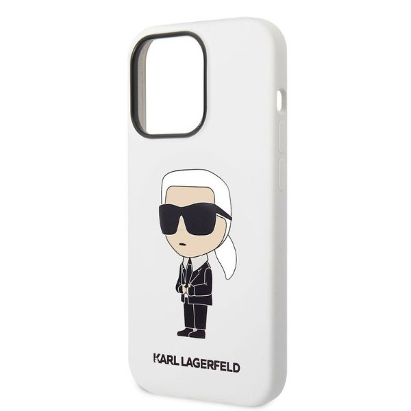 Etui KARL LAGERFELD Apple iPhone 14 Pro Max Silicone Ikonik Biały Hardcase