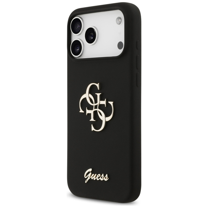 Etui Guess Silicone Big 4G Script do     iPhone 17 Pro Max czarny