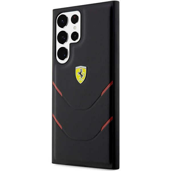 Etui Ferrari FEHCS23LPBAK S23 Ultra S918 czarny/black hardcase Hot Stamp Lines Case