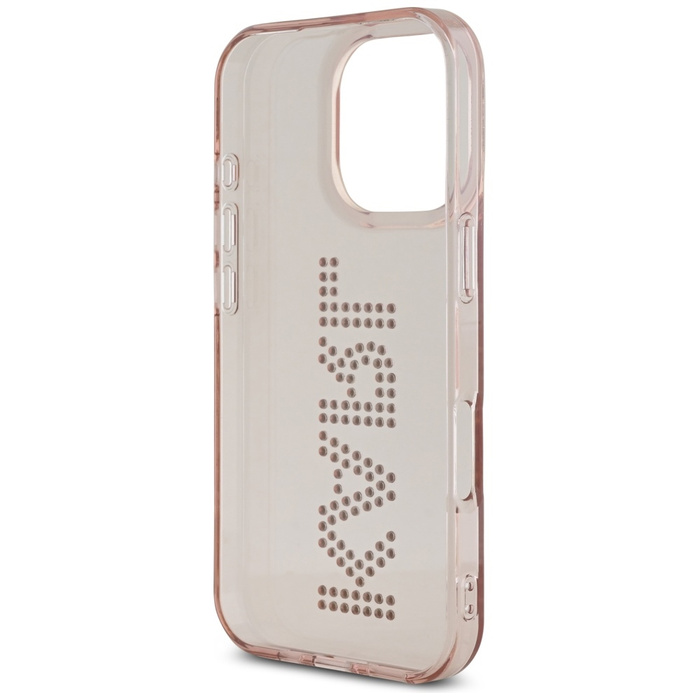 Etui Karl Lagerfeld IML Rhinestones Logo do iPhone 16 Pro różowy