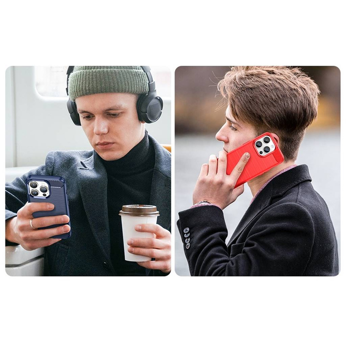 Carbon Case etui iPhone 14 Pro elastyczny żelowy pokrowiec na tył plecki czarny