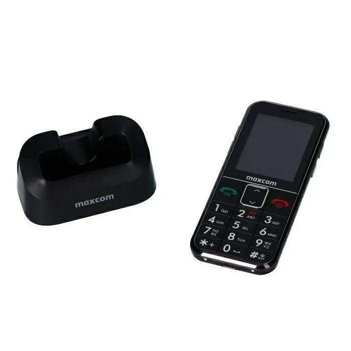 Maxcom Comfort MM735 ze stacją ładującą + opaska SOS czarny/black