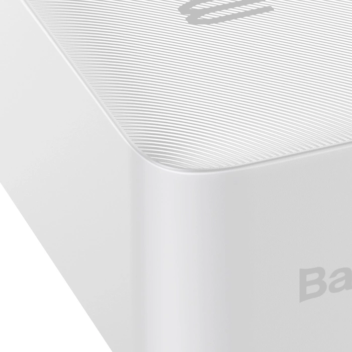 Baseus Bipow powerbank z wyświetlaczem 30000mAh 15W biały (Overseas Edition) + kabel USB-A - Micro USB 0.25m biały (PPBD050202)