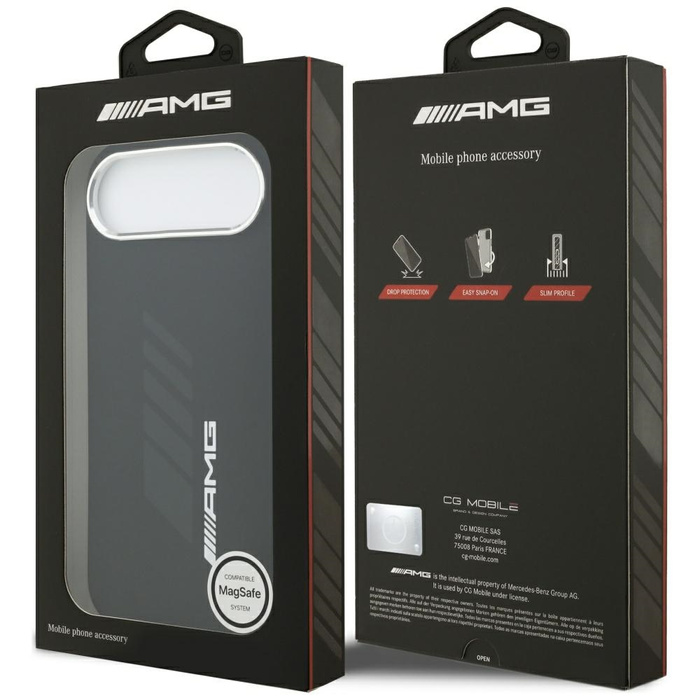 Etui AMG Silicone Oversize Rhombs        MagSafe do iPhone Air czarny