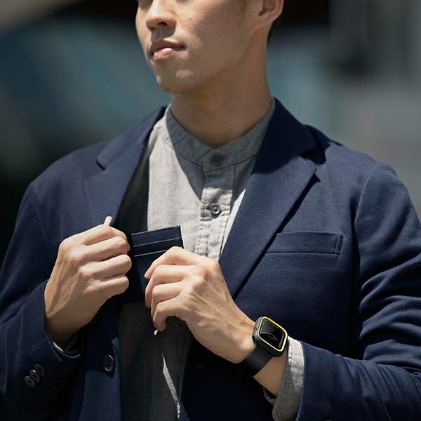 Etui UNIQ Moduo Apple Watch 9 8 7 6 SE 2022 44mm 45 mm Czarne-musztardowe