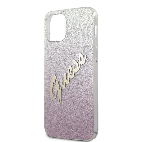 Etui GUESS Apple iPhone 12 Pro Max Glitter Gradient Script Różowy Hardcase