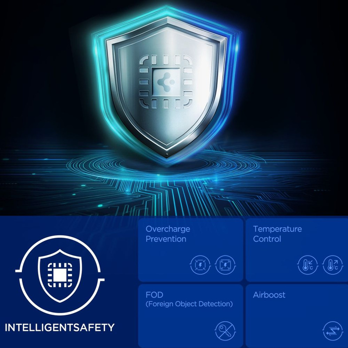 UCHWYT Z ŁADOWARKĄ BEZPRZEWODOWĄ SPIGEN ESSENTIAL EV25MFAQ Qi2.2 PELTIER MAGSAFE DO KRATKI NAWIEWU CZARNA