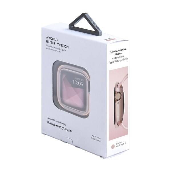 UNIQ etui Valencia Apple Watch Series 4/5/6/SE 44mm. różowo-złoty/blush gold pink
