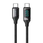 USAMS Kabel pleciony U78 USB-C na USB-C LED 3m 100W Fast Charging czarny/black SJ559USB01 (US-SJ559)