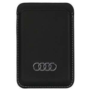 Audi Synthetic Leather Wallet Card Slot czarny/black MagSafe AU-MSCH-Q3/D1-BK
