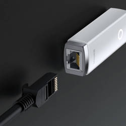  Baseus Lite Series zewnętrzna karta sieciowa USB Typ C - RJ-45 1Gbps (1000Mbps) biały (WKQX000302)