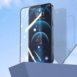 Baseus 2x szkło hartowane 0,3 mm Anti Blue Light z ramką na cały ekran iPhone 12 mini (SGAPIPH54N-KN01) (case friendly)