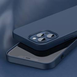 Baseus Liquid Silica Gel Magnetic Case elastyczne silikonowe etui pokrowiec iPhone 12 Pro / iPhone 12 niebieski (WIAPIPH61P-YC03) (kompatybilny z MagSafe)