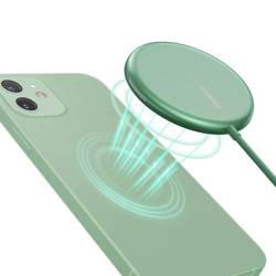 Baseus mini magnetyczna bezprzewodowa indukcyjna ładowarka Qi 15 W (kompatybilna z MagSafe do iPhone) zielony (WXJK-H06)